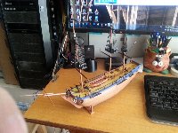 Окраска пушек, якорей и части рангоута