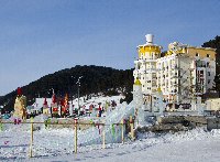 Ice park at Baikal coast